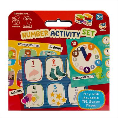 AF-AS2219 Activity learning cardboard game book with reusable TPE sticler for kids 